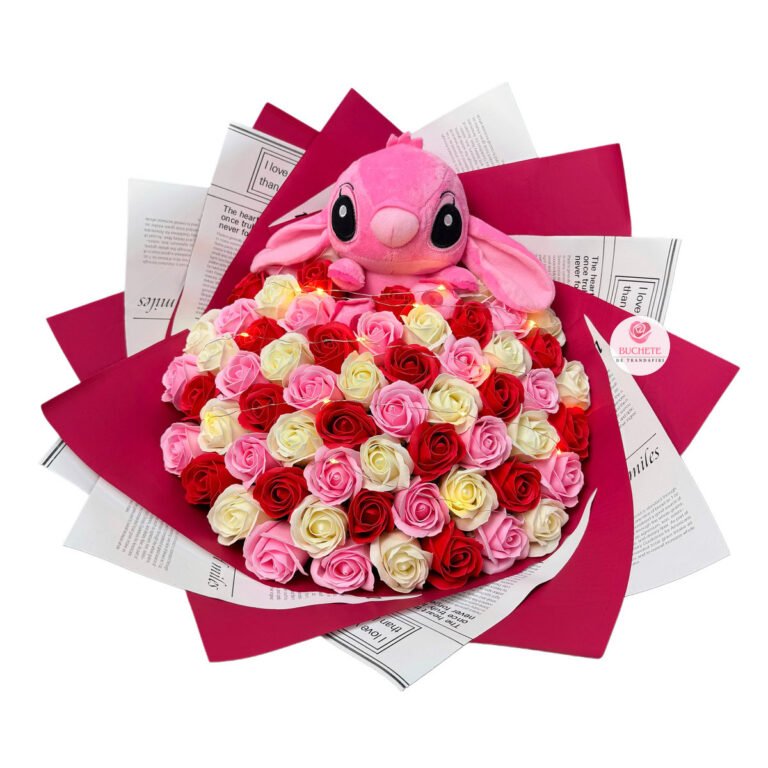 Buchet cu plus Stitch Rosu
