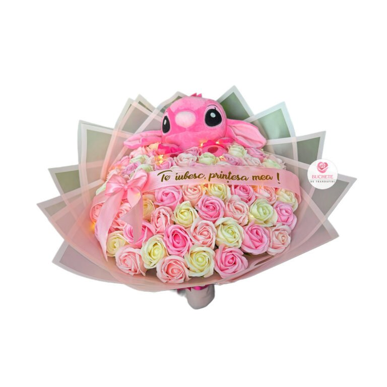 Buchet flori Stitch Roz