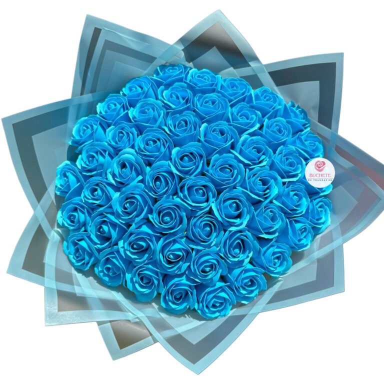 Buchet trandafiri albastri de sapun