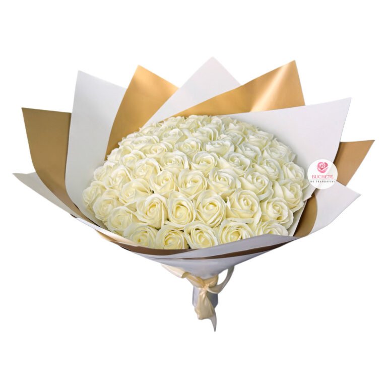 Buchet Trandafiri din sapun Albi
