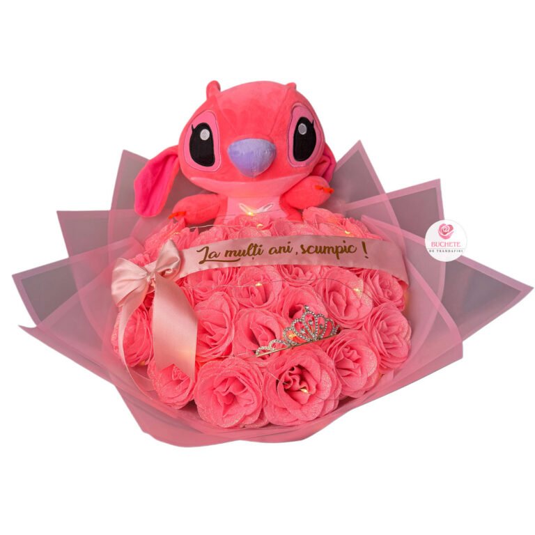 Cadou Valentine's day cu Stitch Roz